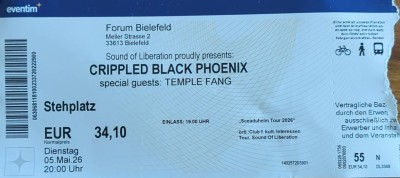 CRIPPLED BLACK PHOENIX, TEMPLE FANG - Forum Bielefeld